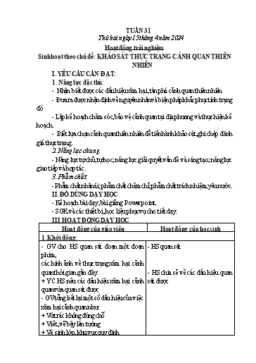 Kế hoạch bài dạy các môn Lớp 4 - Tuần 31 - Năm học 2023-2024 - Phạm Thị Hằng