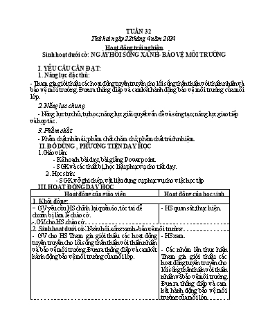 Kế hoạch bài dạy các môn Lớp 4 - Tuần 32 - Năm học 2023-2024 - Phạm Thị Hằng