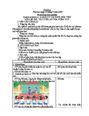 Kế hoạch bài dạy các môn Lớp 4 - Tuần 4 - Năm học 2023-2024 - Võ Thị Hồng Gấm