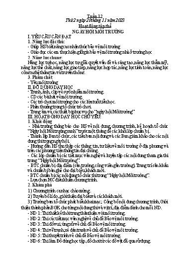 Kế hoạch bài dạy các môn Lớp 5 - Tuần 12 - Năm học 2023-2024 - Phan Thị Quỳnh Trang