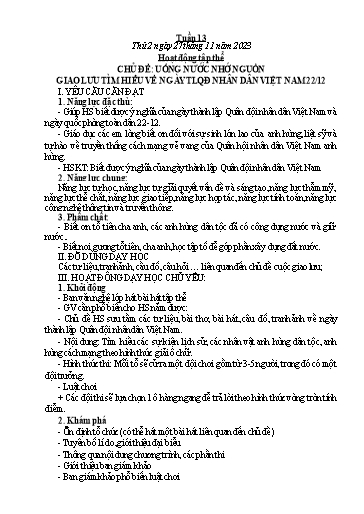 Kế hoạch bài dạy các môn Lớp 5 - Tuần 13 - Năm học 2023-2024 - Hồ Thị Tình
