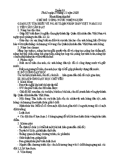 Kế hoạch bài dạy các môn Lớp 5 - Tuần 13 - Năm học 2023-2024 - Phan Thị Quỳnh Trang