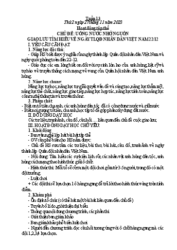 Kế hoạch bài dạy các môn Lớp 5 - Tuần 13 - Năm học 2023-2024 - Võ Thị Hồng Hạnh