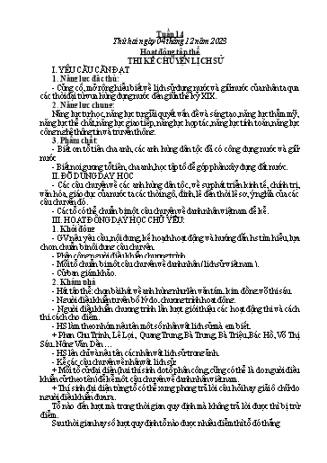 Kế hoạch bài dạy các môn Lớp 5 - Tuần 14 - Năm học 2023-2024 - Võ Thị Hồng Hạnh