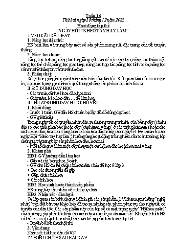 Kế hoạch bài dạy các môn Lớp 5 - Tuần 16 - Năm học 2023-2024 - Phan Thị Quỳnh Trang