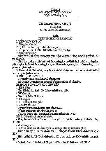 Kế hoạch bài dạy các môn Lớp 5 - Tuần 18 - Năm học 2023-2024 - Phan Thị Quỳnh Trang