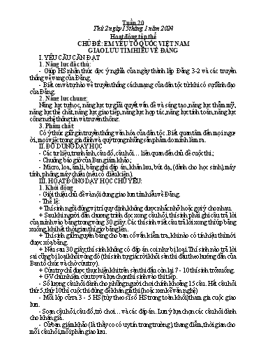 Kế hoạch bài dạy các môn Lớp 5 - Tuần 20 - Năm học 2023-2024 - Võ Thị Hồng Hạnh
