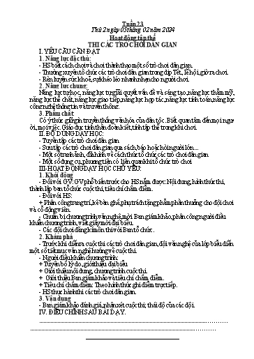 Kế hoạch bài dạy các môn Lớp 5 - Tuần 23 - Năm học 2023-2024 - Phan Thị Quỳnh Trang