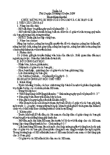 Kế hoạch bài dạy các môn Lớp 5 - Tuần 24 - Năm học 2023-2024 - Hồ Thị Tình