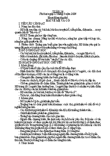 Kế hoạch bài dạy các môn Lớp 5 - Tuần 26 - Năm học 2023-2024 - Hồ Thị Tình