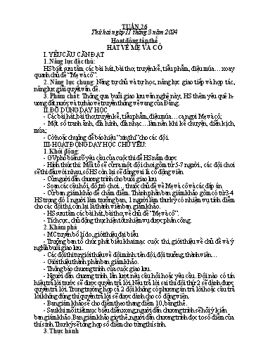 Kế hoạch bài dạy các môn Lớp 5 - Tuần 26 - Năm học 2023-2024 - Võ Thị Hồng Hạnh