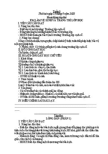 Kế hoạch bài dạy các môn Lớp 5 - Tuần 3 - Năm học 2023-2024 - Nguyễn Thị Hải Anh