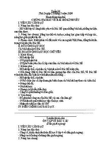 Kế hoạch bài dạy các môn Lớp 5 - Tuần 35 - Năm học 2023-2024 - Phan Thị Quỳnh Trang