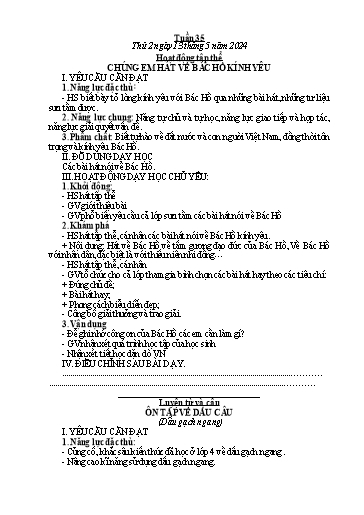 Kế hoạch bài dạy các môn Lớp 5 - Tuần 35 - Năm học 2023-2024 - Võ Thị Hồng Hạnh