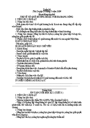 Kế hoạch bài dạy các môn Lớp 5 - Tuần 36 - Năm học 2023-2024 - Phan Thị Quỳnh Trang