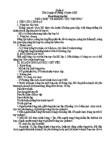 Kế hoạch bài dạy các môn Lớp 5 - Tuần 5 - Năm học 2023-2024 - Võ Thị Hồng Hạnh
