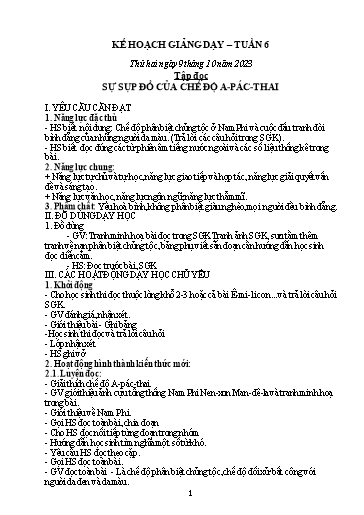 Kế hoạch bài dạy các môn Lớp 5 - Tuần 6 - Năm học 2023-2024 - Phan Thị Quỳnh Trang