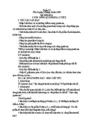 Kế hoạch bài dạy Công Nghệ & Mĩ Thuật Lớp 3+4+5 - Tuần 27 - Năm học 2023-2024 - Đặng Thị Hằng
