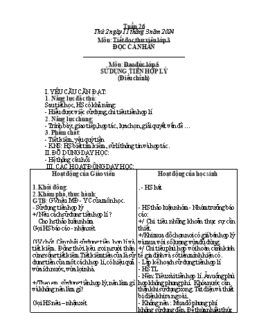 Kế hoạch bài dạy Hoạt động trải nghiệm Lớp 1+2 - Tuần 26 - Năm học 2023-2024 - Trần Thị Huệ