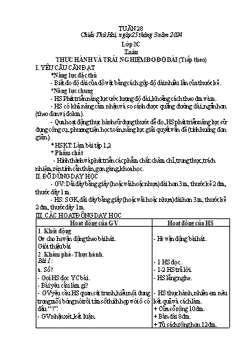 Kế hoạch bài dạy môn Toán Lớp 2+5 - Tuần 28 - Năm học 2023-2024 - Trần Thị Tuyết