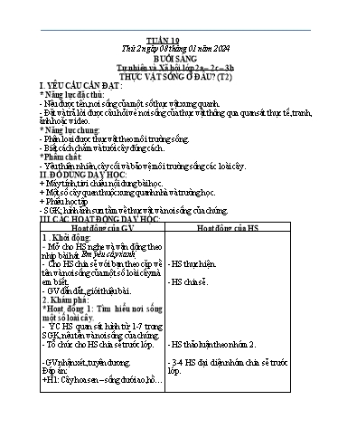 Kế hoạch bài dạy môn Tự nhiên và Xã hội Lớp 1+2+3 - Tuần 19 - Năm học 2023-2024 - Hà Văn Sơn