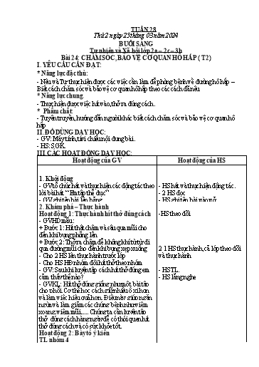 Kế hoạch bài dạy môn Tự nhiên và Xã hội Lớp 1+2+3 - Tuần 28 - Năm học 2023-2024 - Hà Văn Sơn